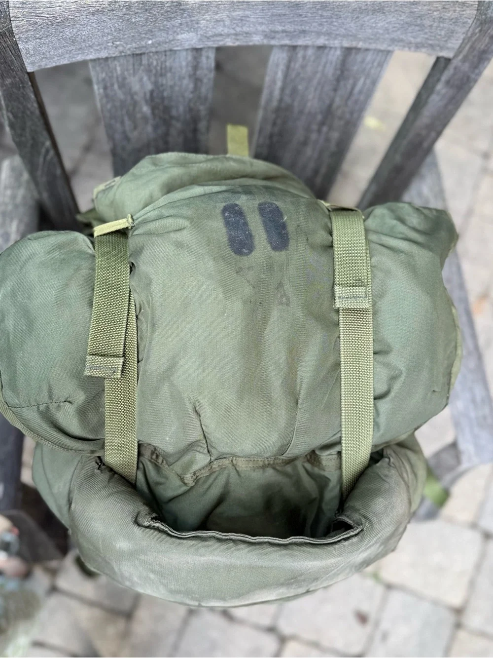 Vintage USGI Large ALICE Pack OD Green Cargo Field Rucksack Backpack (w/o Frame)